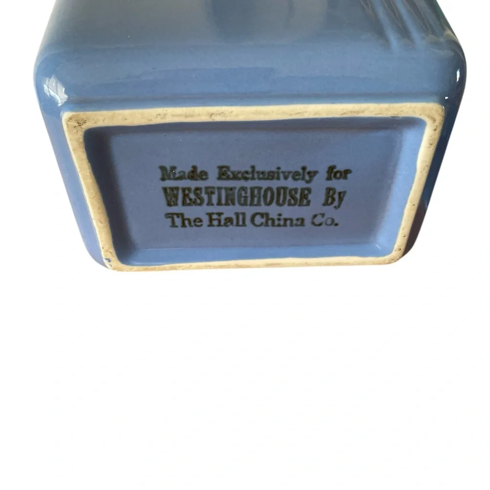 Westinghouse Hall Vintage Blue‎ Ceramic Refrigerator Container, 4